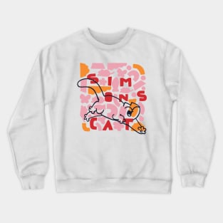 Simon's Cat Geo White & Pink Crewneck Sweatshirt